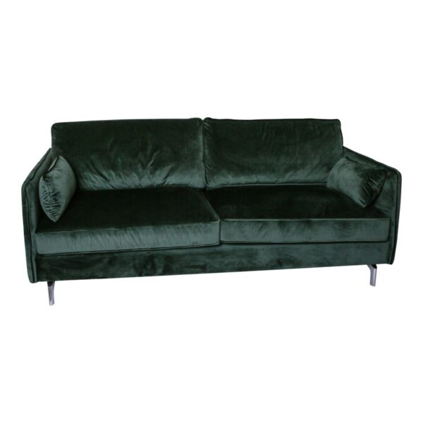 Couch Liva green velvet 2 seater metal leg
