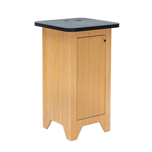 Flex tafel naturel met vierkant zwart blad inclusief opbergruimte (basiselement)