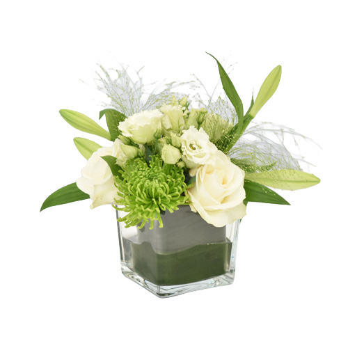 Accubak met diverse bloemen