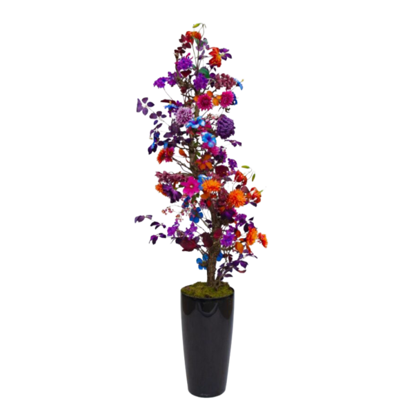 Zijden bloemenboom in bonte kleuren