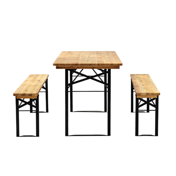 Naturel picknick set (tafel + twee banken)