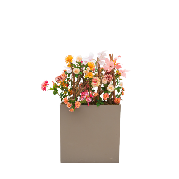 Vondom bak taupe met zijden bloemen