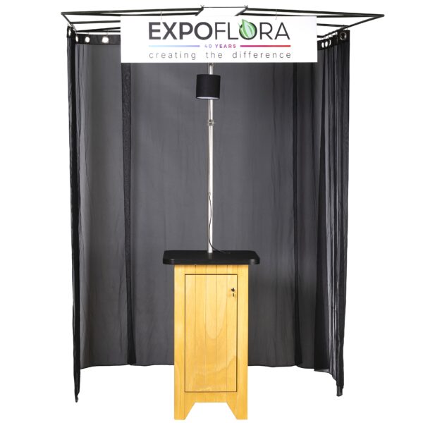 FLEX tafel zwart blad met afscheiding
