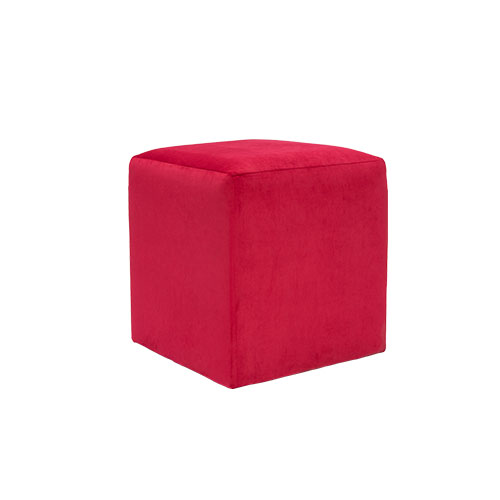 Poef Fluweel rood