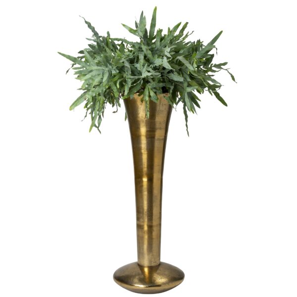 Bronzen tuitvaas (M) met groene plant