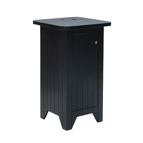 Flex tafel zwart met vierkant zwart blad inclusief opbergruimte (basiselement)